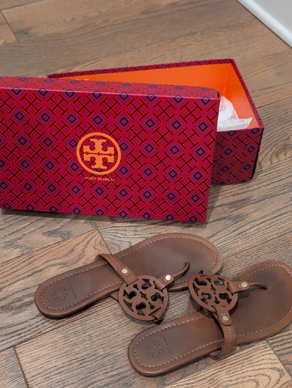 Tory Burch Miller Calf Leather Vintage Vachetta Sandal